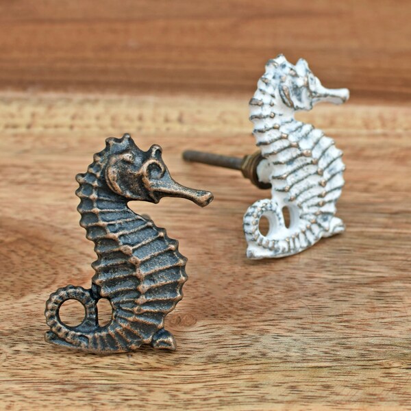 Set of Seahorse Nautical Cabinet Drawer Knob Antique Brass Animal Dresser Drawer Pull Door Knobs