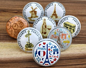 French Theme Ceramic Cabinet Drawer Knobs,  Retro Ceramic Dresser Drawer Pulls