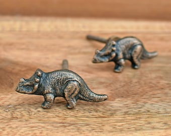 Dinosaur Drawer Knob Pull Antique Brass Animal Cabinet Drawer Knob Cute Cupboard Dresser Knob