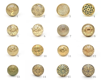 Etched Brass Cabinet Knobs Brass Drawer Knobs Round Vintage Cupboard Door Handles Knob and Pull