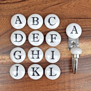 Ceramic Alphabet Coat Hook Towel Hook, Alphabet Wall Hook, Decorative Entryway Ceramic Coat Hanger