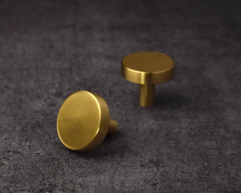 Solid Brass Kitchen Cupboard Handles and Knobs Polished Brass Etsy