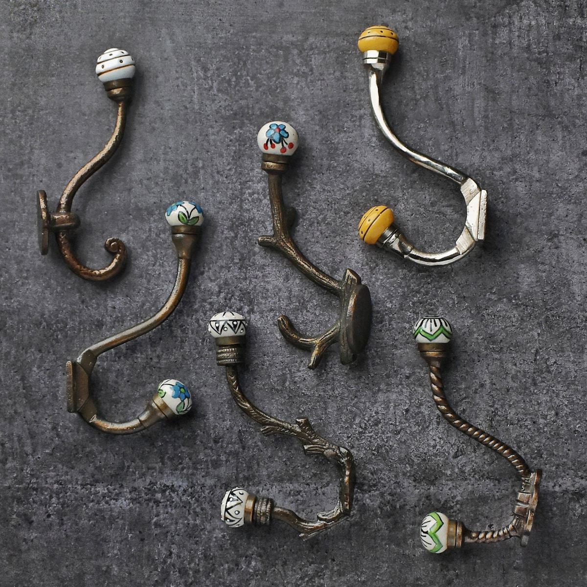 Vintage Ceramic Coat Hooks Hangers, Antique Bronze Iron Wall Hooks, Wall Hooks Coat Rack Wall Mount - Etsy