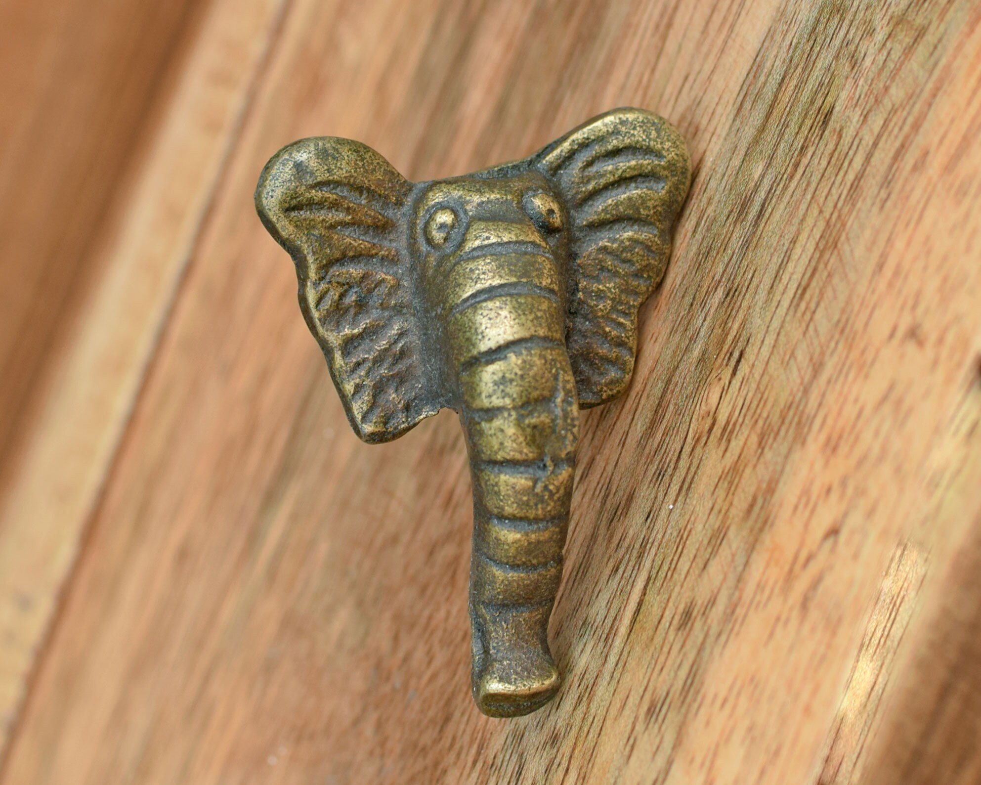 Set of Elephant Metal Knob Drawer Pull Antique Animal Etsy