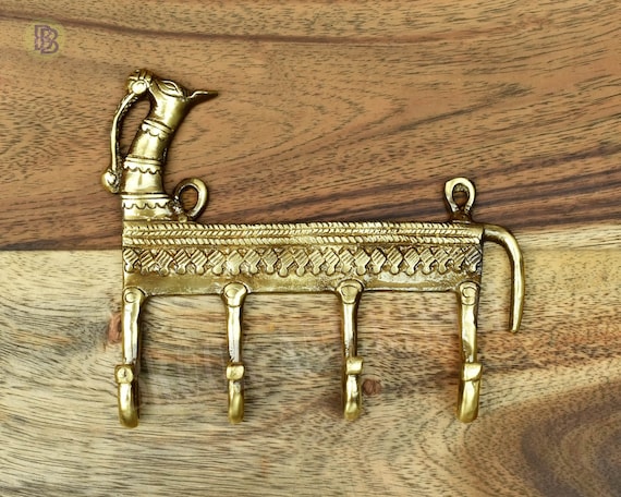 Solid Brass Wall Hook Animal Key Hanger Tribal Wall Key Holder Coat Hook Wall Hanging