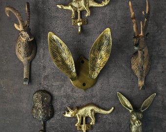 Animal Wall and Coat Hook Rabbit Deer Owl Hook Hanger Animal Towel Hook Wall Mount