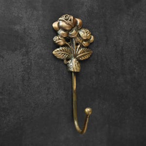 Decorative Rose Flower Coat Hook Wall Hooks Antique Metal Key Hook Hangers Wall Mount Towel Hook