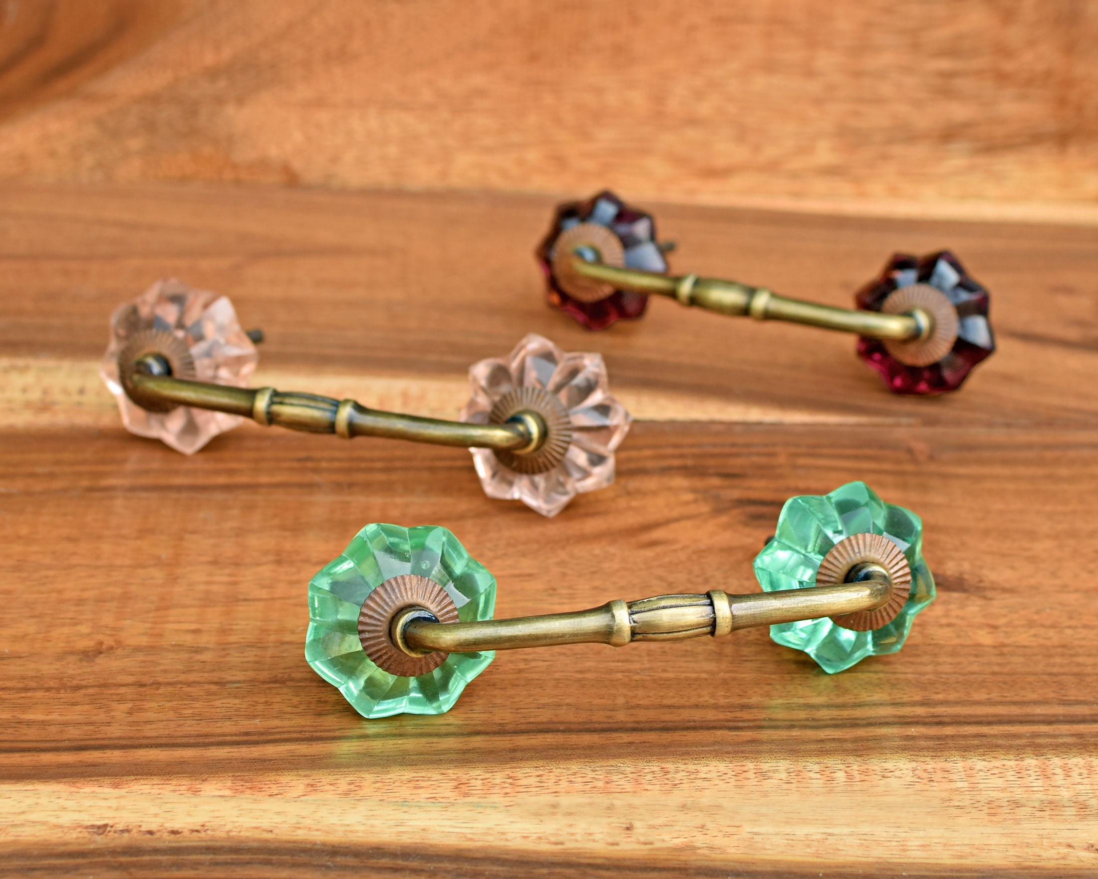 Set of 2 Glass Drawer Handles Door Handle and Pull Etsy