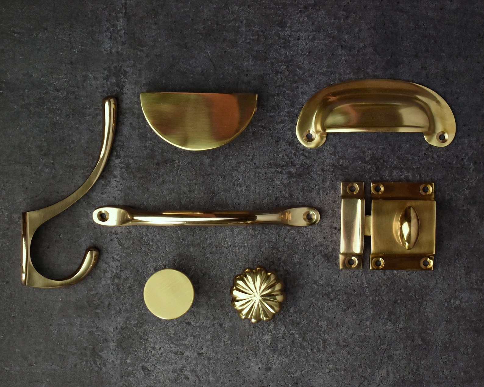 Solid Brass Kitchen Cupboard Handles and Knobs Polished Brass Etsy