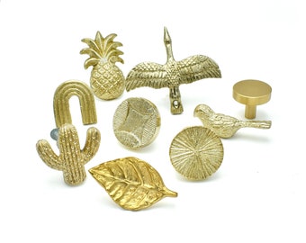 Gold Tier Kabinett Schublade Knäufe Vogel, Insekt, Art Deco, moderne Stile