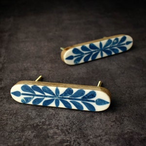 White and Blue Bone Inlay Cabinet Drawer Handle Wooden Door Handles Dresser Handle Bone Drawer Pull Kitchen Cabinet Handles and Pulls