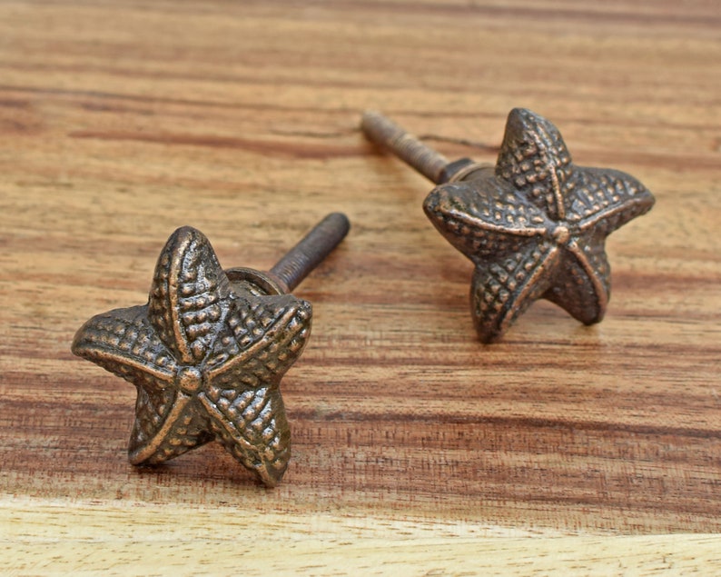 Starfish Knob and Pull Nautical Animal Dresser Drawer Pulls