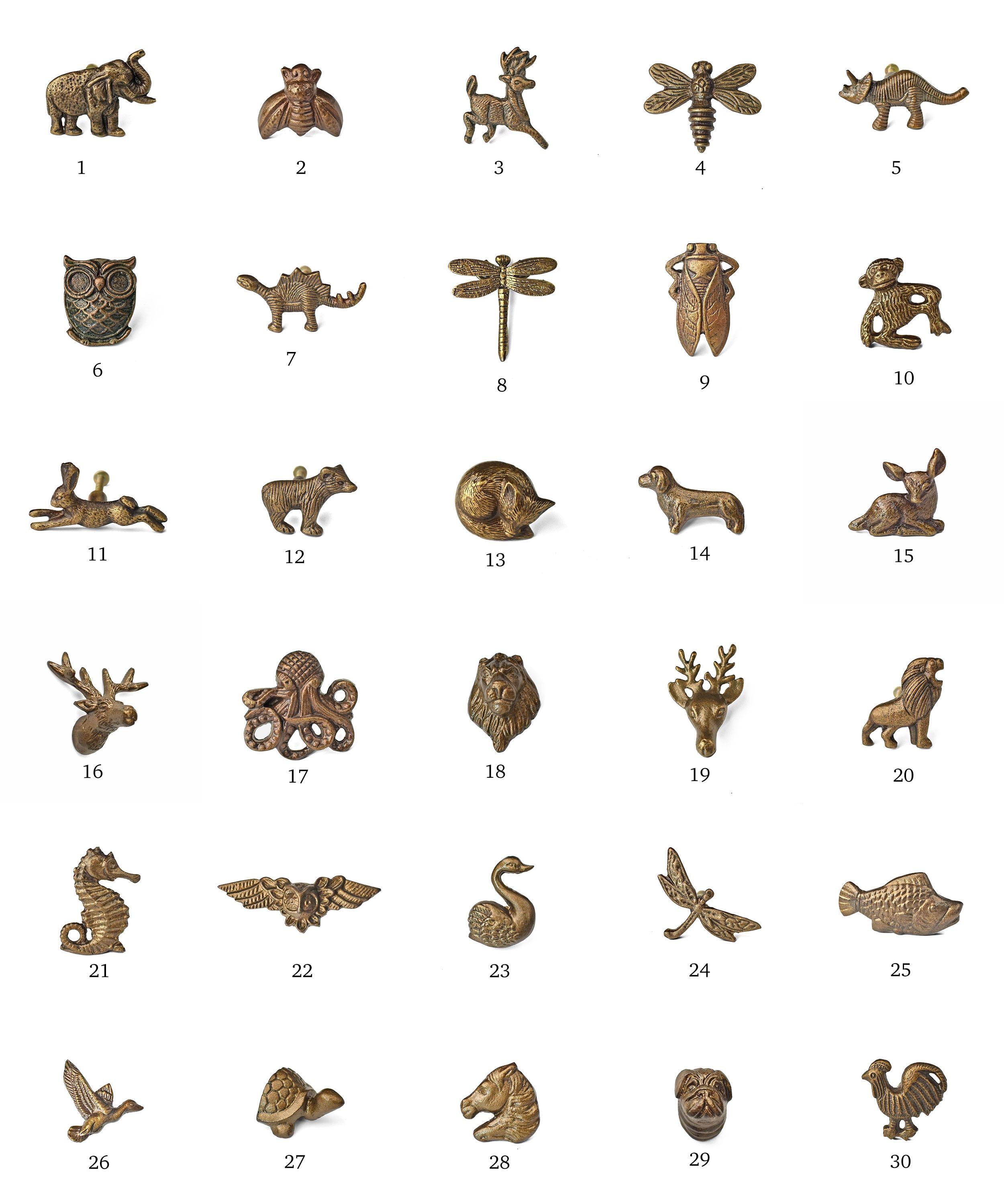 Animal Wall Mount Double Hooks Hangers, Antique Iron Insect Bird Animal ...