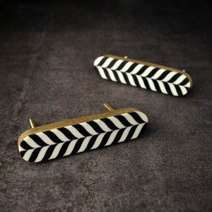 Black And White Resin Inlay Cabinet Drawer Handle Wooden Door Handles Dresser Handle Drawer Pull Kitchen Cabinet Handles and Pulls