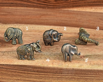 Elephant Metal Cabinet Knob Drawer Pull Antique Animal Dresser Drawer Knobs Kitchen Cabinet Knob and Pull