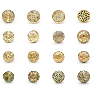 Etched Brass Cabinet Knobs Brass Drawer Knobs Round Vintage Cupboard Door Handles Knob and Pull