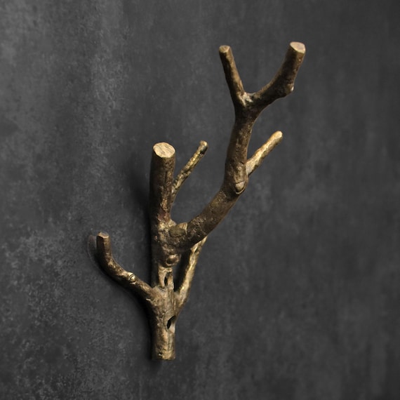 Decorative Twig Coat Hook Wall Hooks Antique Metal Key Hook Hangers Wall Mount Towel Hook