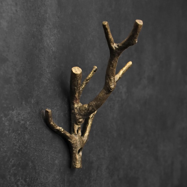 Decorative Twig Coat Hook Wall Hooks Antique Metal Key Hook Hangers Wall Mount Towel Hook