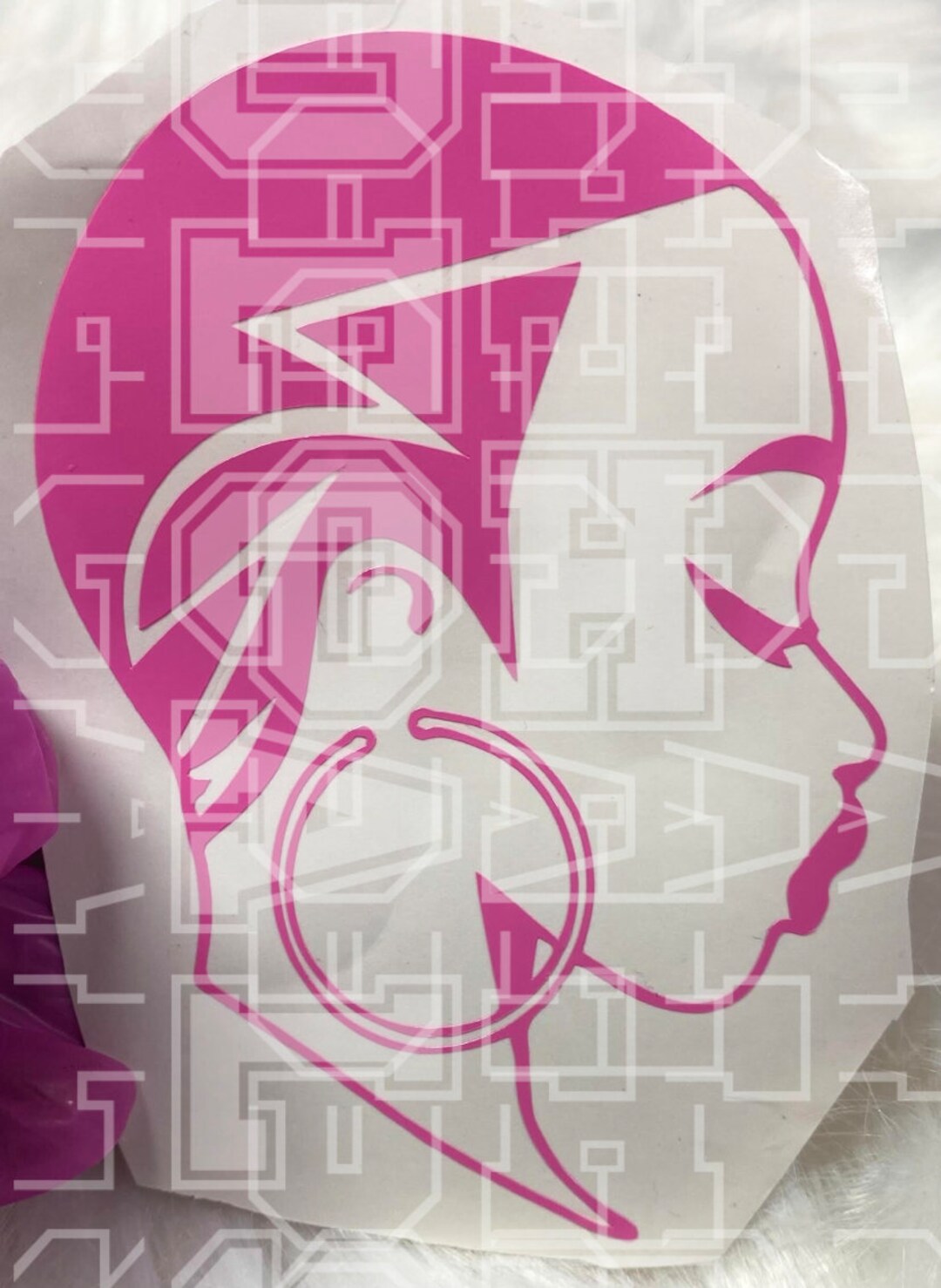 Cute Woman Vinyl Decal Short Fade Hairstyle Decal Permanent Etsy