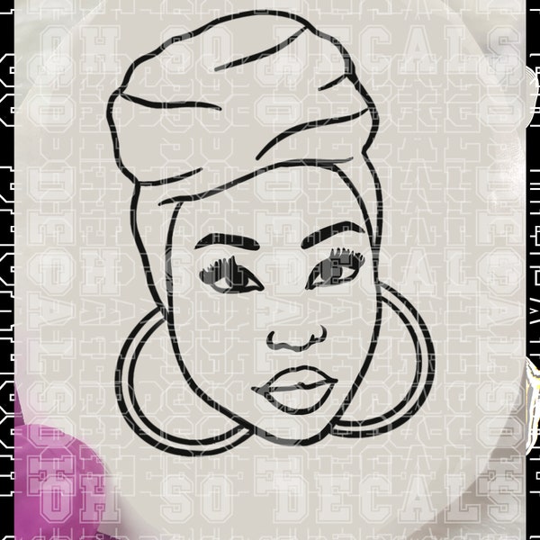 African American woman with earrings  Wine glass decal| bling mug decal| laptop decal| car decal|Tumbler Decal