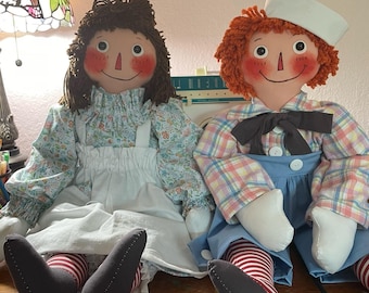 Rose Raggedys 27” jointed doll and clothes pattern with sewing instructions.