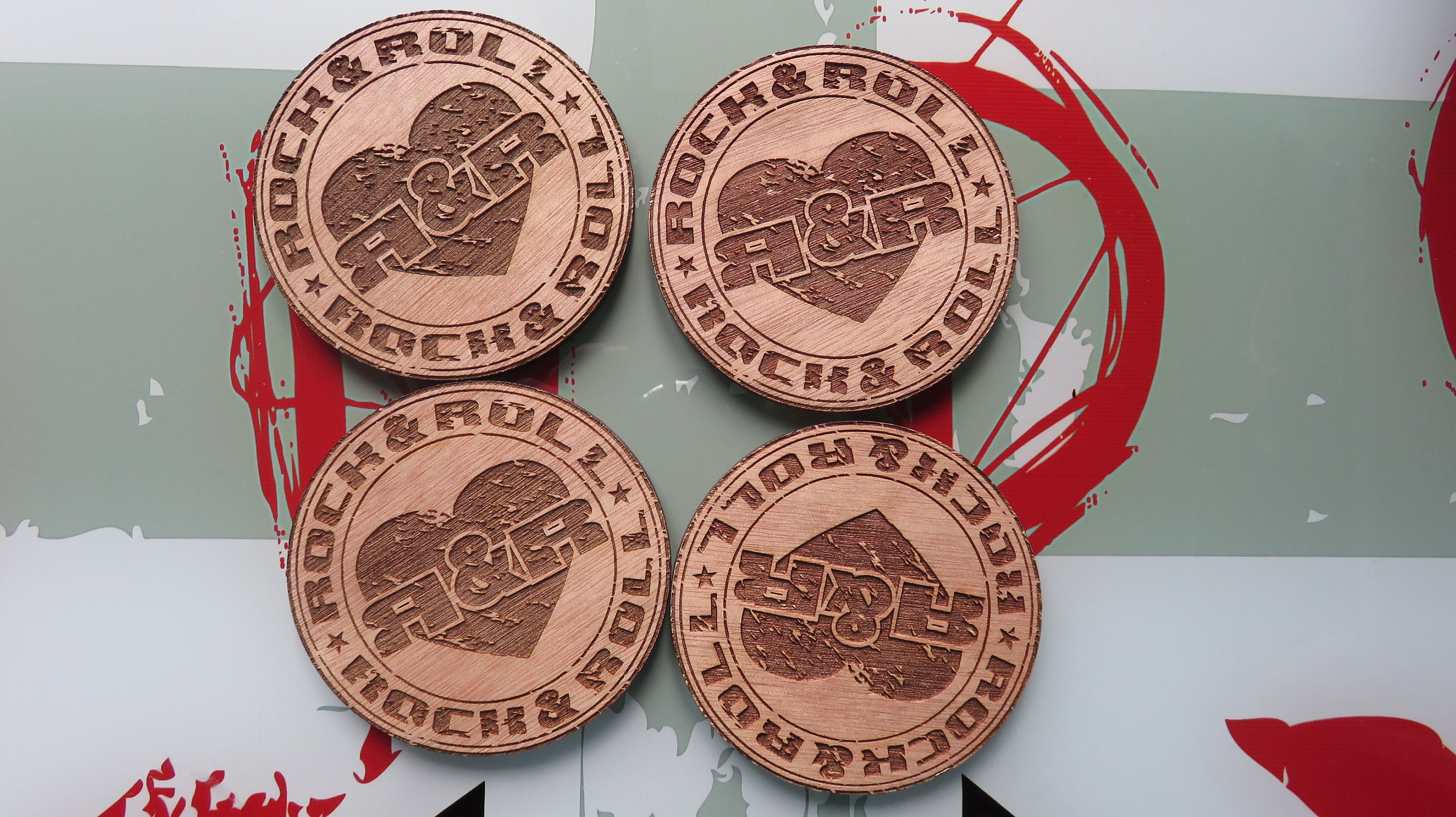 Dessous de Verre, Coaster Rock & Roll Bois 5mm