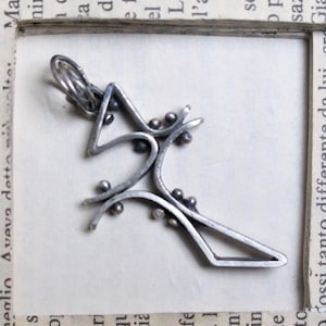 Men&#39;s pendant Rustic oxidized silver cross, abstract cross pendant modern design, Italian jewel, Picasso Cubist cross, cross charm