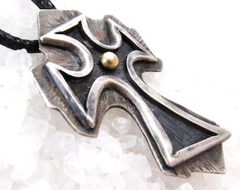 Cross silver gold man, Christian Catholic forged raw