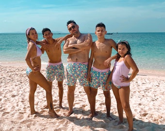 Tropical Family Matching Swimsuits – Coordinated Swimwear for Mom, Dad, Kids, and Babies – Perfect for Beach Days and Pool Fun!