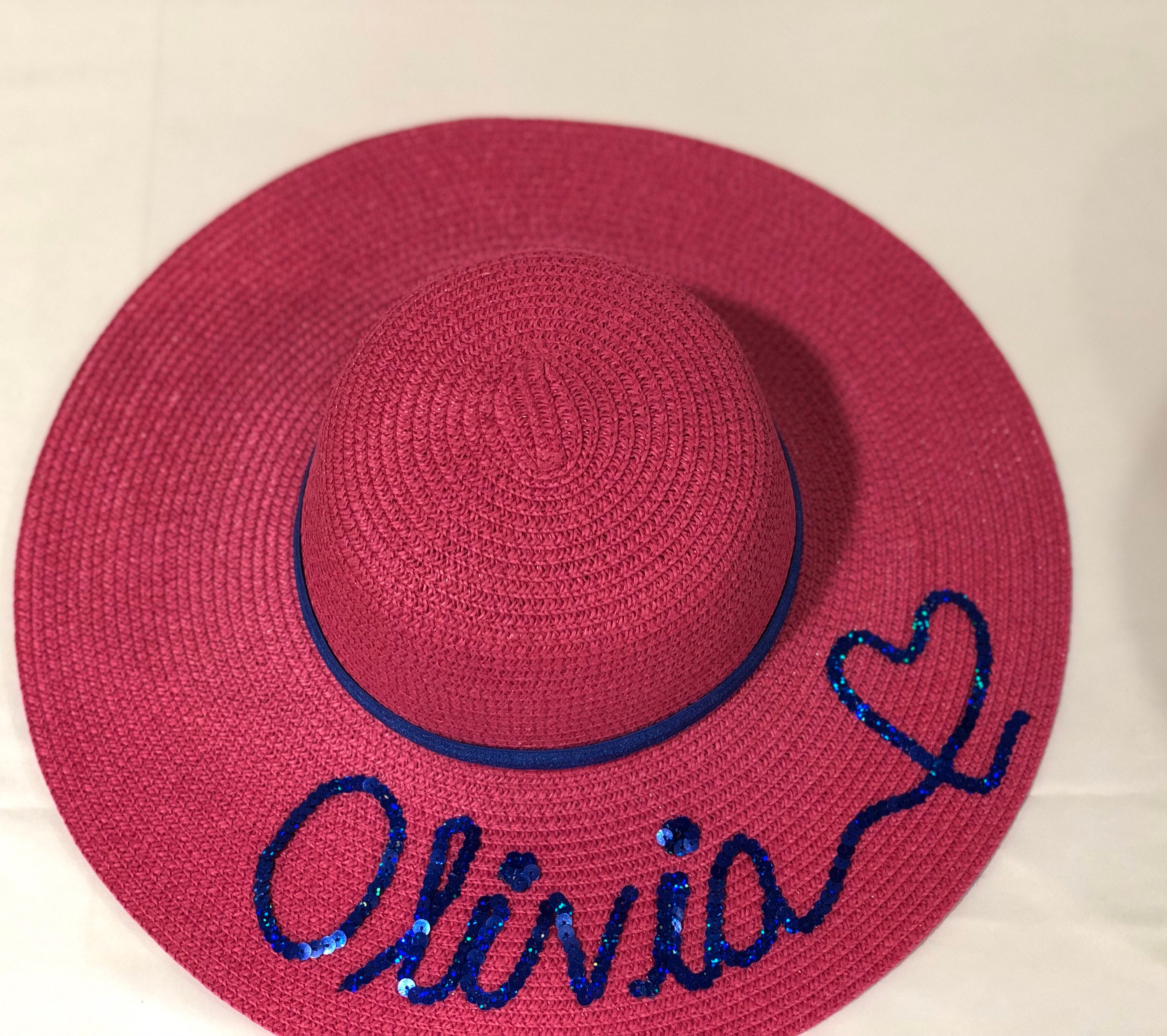 ✨HP✨ 5⭐️! Sequin Leave A Message Floppy Beach Hat Personalized Elegant Sequin Trim Straw Beach Sun Floppy Hat  main image 3