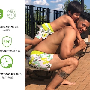 Vader en zoon Tropic bijpassende badpak zwembroek, papa en mij bijpassende zwembroek, vader zoon bijpassende outfit, papa kerstcadeau