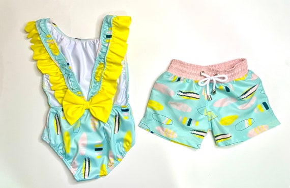 Brother and sister matching swimwear sales