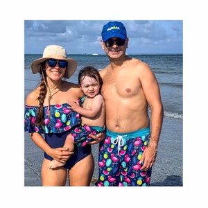 Family Matching Flamingo Life Tropical Swimwear Swimsuit. Faster Shipping