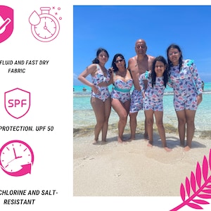 Family Matching In SEA TURTLE Tropical Fruity Swimwear Swimsuit Bathing Suit Trunks, Family gift