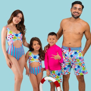 Family Matching, Icream Summer Tropical Swimwear Swimsuit Bathing Suit Trunks, matching Family gift,