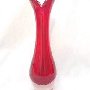 Vintage Whitefriars beak vase. 9556 ruby red. Geoffrey Baxter 1970. British glass
