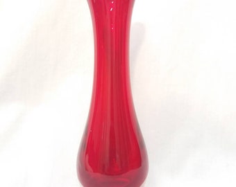 Vintage Whitefriars beak vase. 9556 ruby red. Geoffrey Baxter 1970. British glass