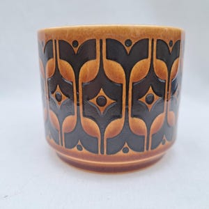 Vintage Hornsea John Clappison HEIRLOOM sugar bowl in autumn brown and black. English ceramics.