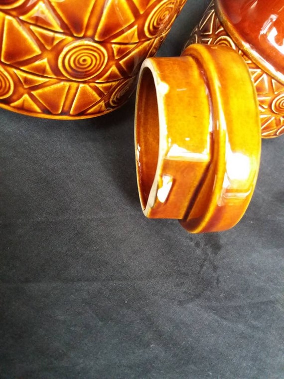 Vintage Beswick Zorba Coffee Pot and Milk Jug. Brown Zorba. 1970s