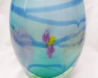 Caithness glass vase.  Spring Romance series 'Juliet'. Franco Toffollo. 1990s scarce vintage Caithness. art glass. C11G Gift glass