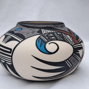 Cuenco de cerámica vintage de Desert Pueblo con diseño de pájaro Hopi. Pintado a mano. Phoenix, Arizona. Arte nativo americano. Vintage de Estados Unidos.