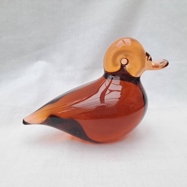 Wedgwood glass duckling paperweight. Ronald Stennett-Willson. Paul Miller. 1970s. English glass. acid stamp. vintage glass.