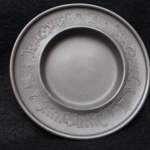 Vintage Vesttinn pewter dish made in Norway. Viking longship. Seafarers dragon ships. Tinn