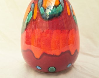 Vintage Poole Pottery 'Volcano' pattern tealight holder. English ceramics. colour glaze. 20th Century.