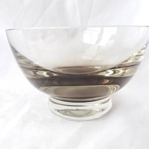 Caithness Glass cased party bowl in peat colour. fine glass circular bowl. Colin Terris. made in Scotland. Scottish Glass.