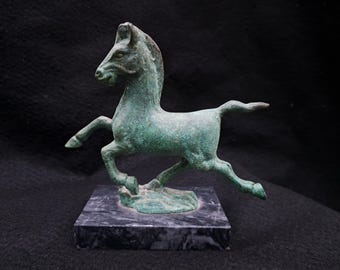 ギリシャの馬のブロンズ像（小） - 古代の抽象彫刻の馬の置物 - 16 cm