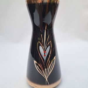 Vintage Jasba vase  West German Pottery 1950s jasba keramik. Handpainted with gold detail. Miniature vase.