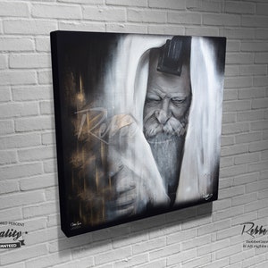 Beautiful Jewish Portrait - KING - Original Digital painting print on canvas - Chabad Lubavitcher Rabbi  Menachem Mendel Schneerson