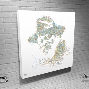 Original Digital painting print on canvas by Munbaz - Chabad Lubavitcher Rabbi  Menachem Mendel Schneerson