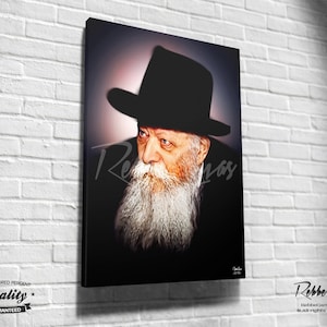 Beautiful Jewish Portrait - RABBI - Original Digital painting print on canvas - Chabad Lubavitcher Rabbi  Menachem Mendel Schneerson